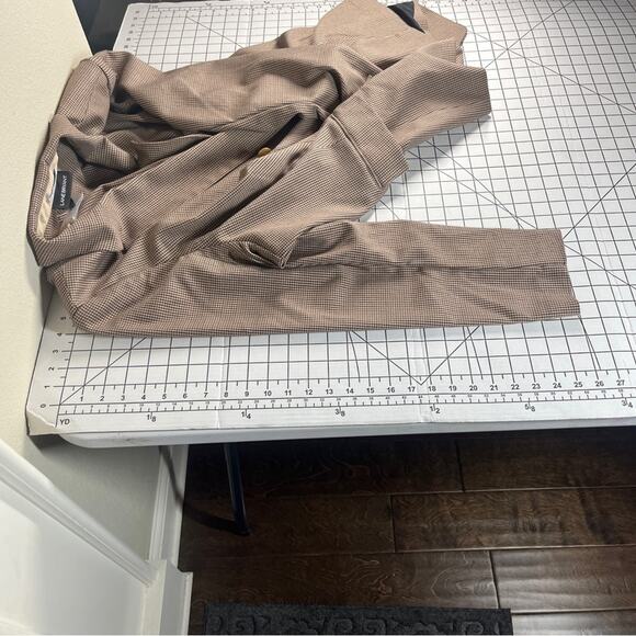 Lane Bryant Womens Bryant Blazer 28 Brown Houndstooth Gold Buttons NWT Academia - Picture 7 of 10